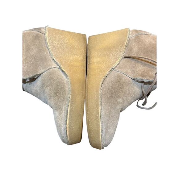 PIERRE HARDY Tan suede lace up shearling wedge ankle desert chukka boots sz 9 40 - Picture 8 of 13
